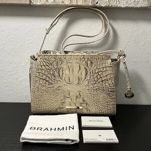 Brahmin Hillary SCALLOP MELBOURNE Leather W/Eye GORGEOUS NEUTRAL
